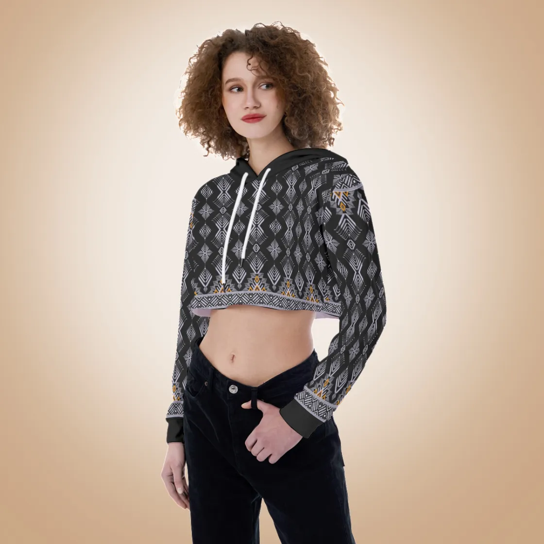 All-Over Print Women's Crop Top Hoodie