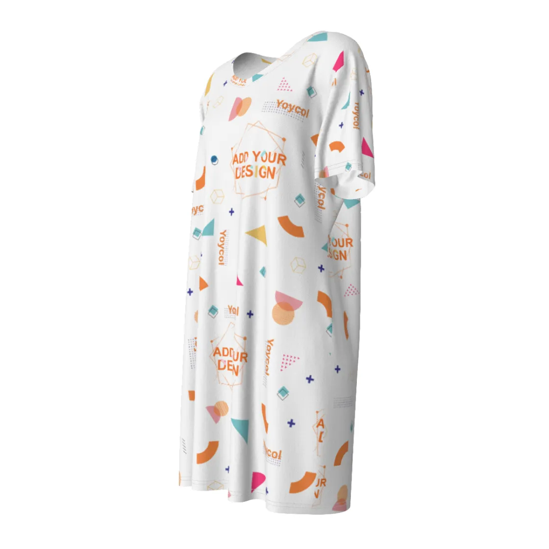 All-Over Print Women's Short Sleeve Waist Dress