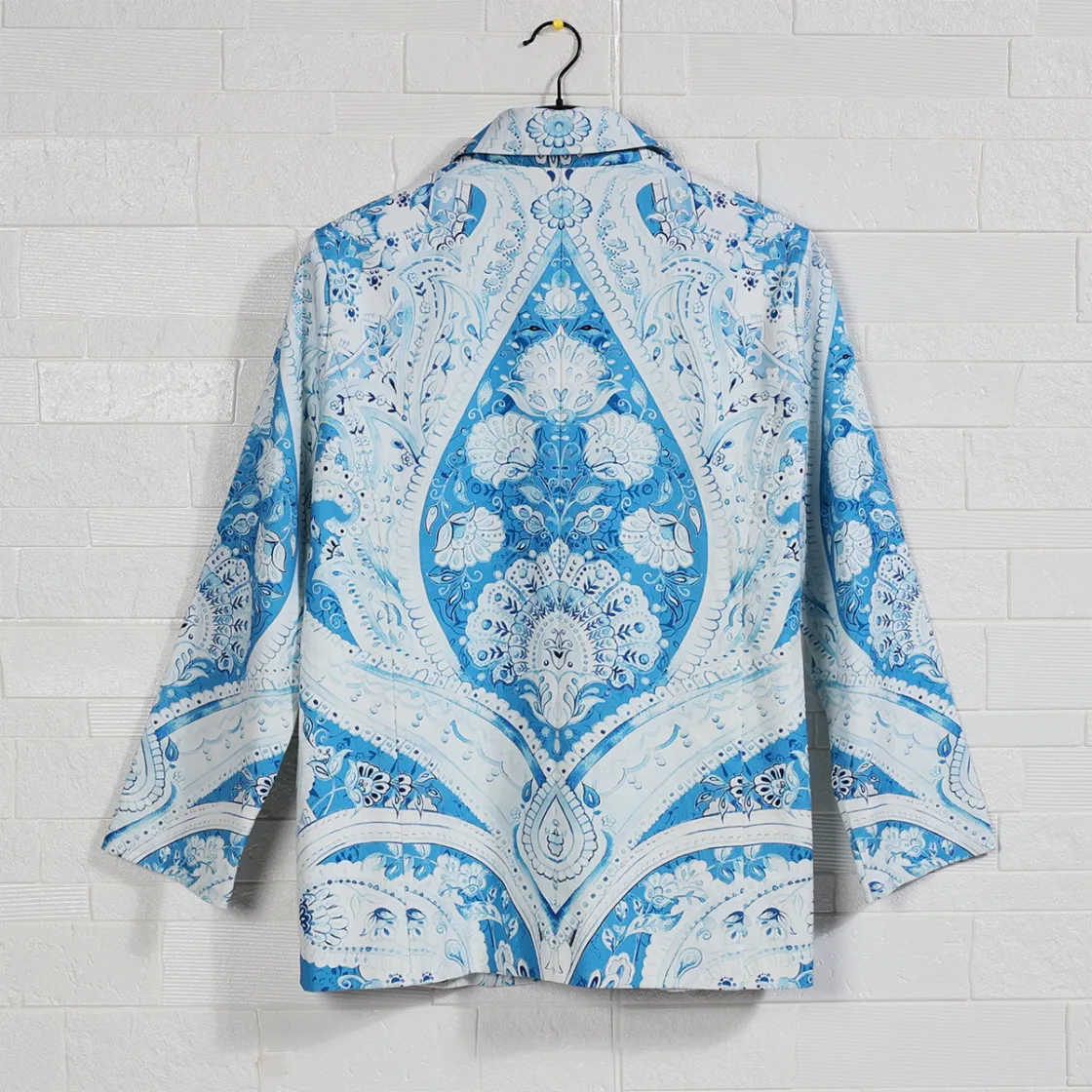 All-Over Print Women's Leisure Blazer | 245GSM Cotton