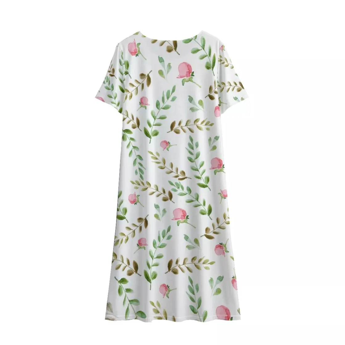 All-Over Print Women's Dress With Short Sleeve