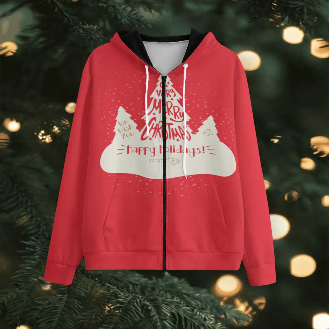 All-Over Print Zip Up Hoodie With Pocket | Interlock