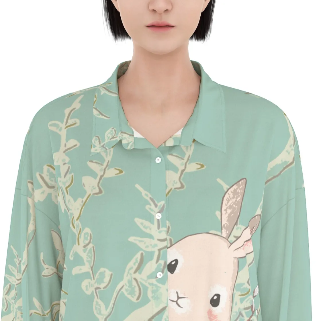 All-Over Print Women's Long Shirt Dress | Rayon