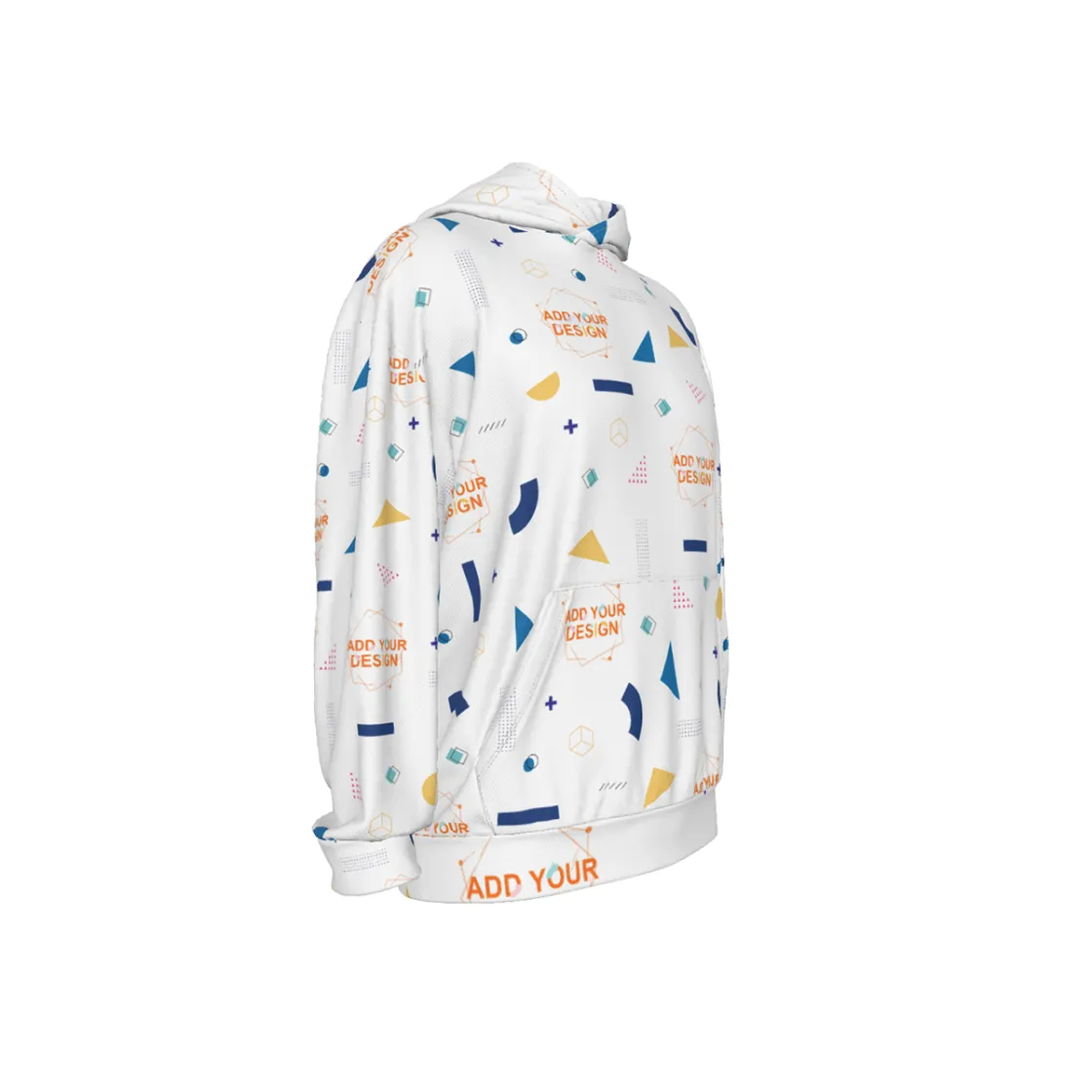 All-Over Print Men's Drop Shoulder Patch Pocket Hoodie