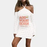 All-Over Print Women's Halter Lace-up Dress