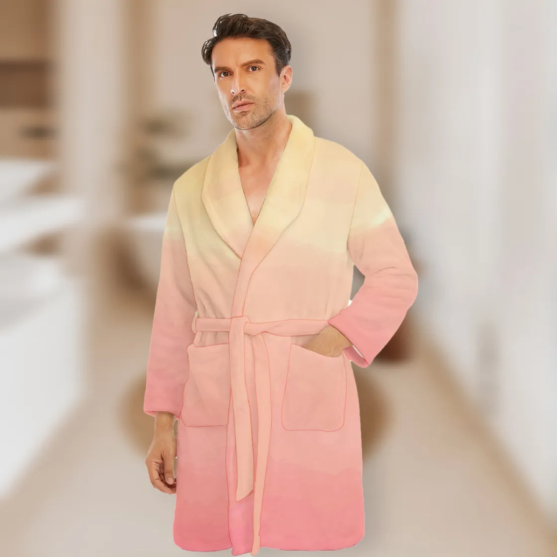 All-Over Print Men's Borg Fleece Robe