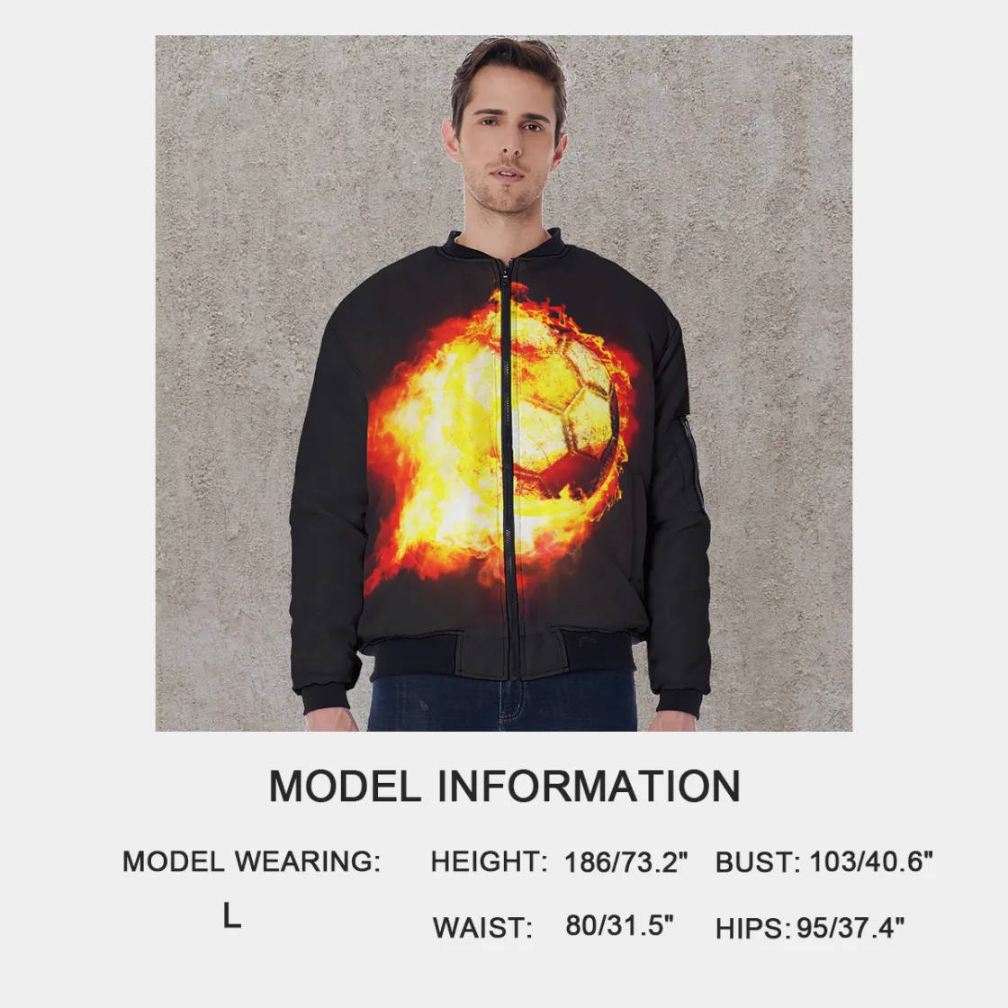 All-Over Print Men's Jacket With Sleeve Pocket