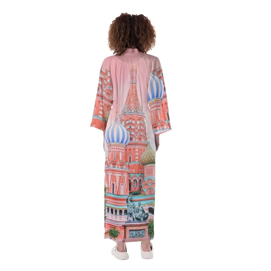 All-Over Print Women's Long Satin Kimono Robe