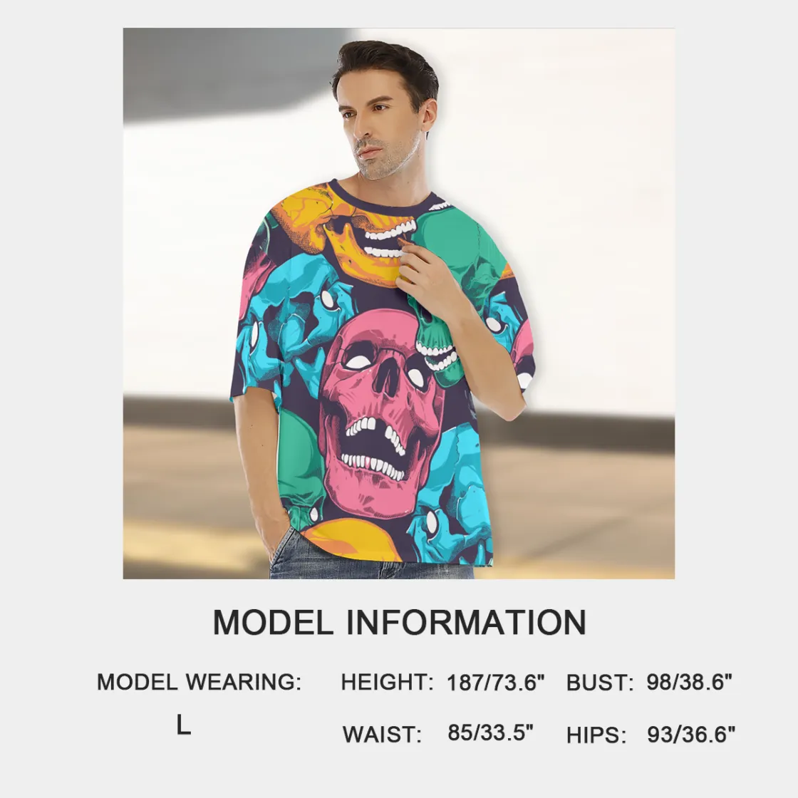 All-Over Print Men's Drop Shoulder T-shirt With Short Sleeve