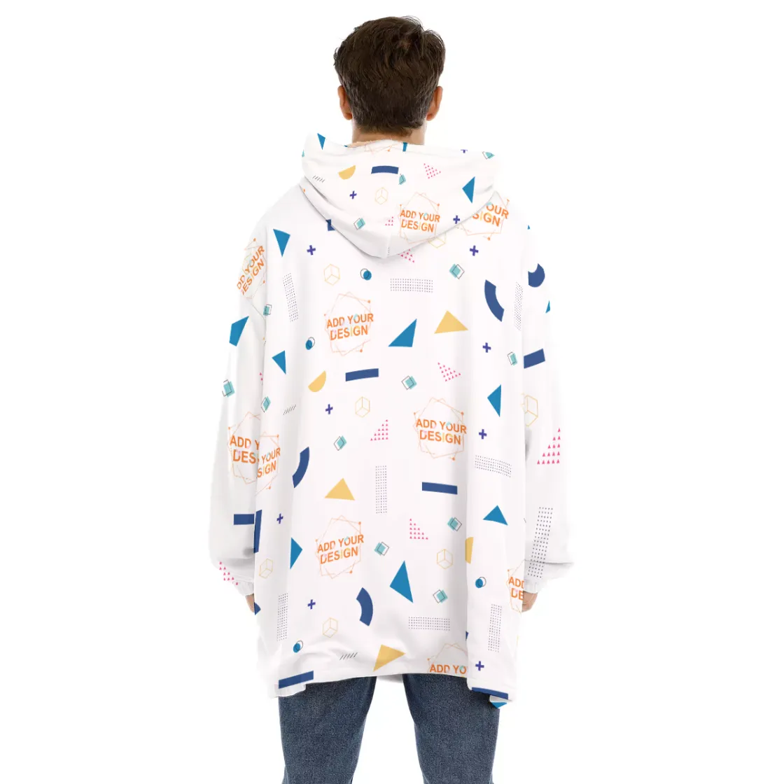 All-Over Print Unisex Sherpa Fleece Hoodie Blanket