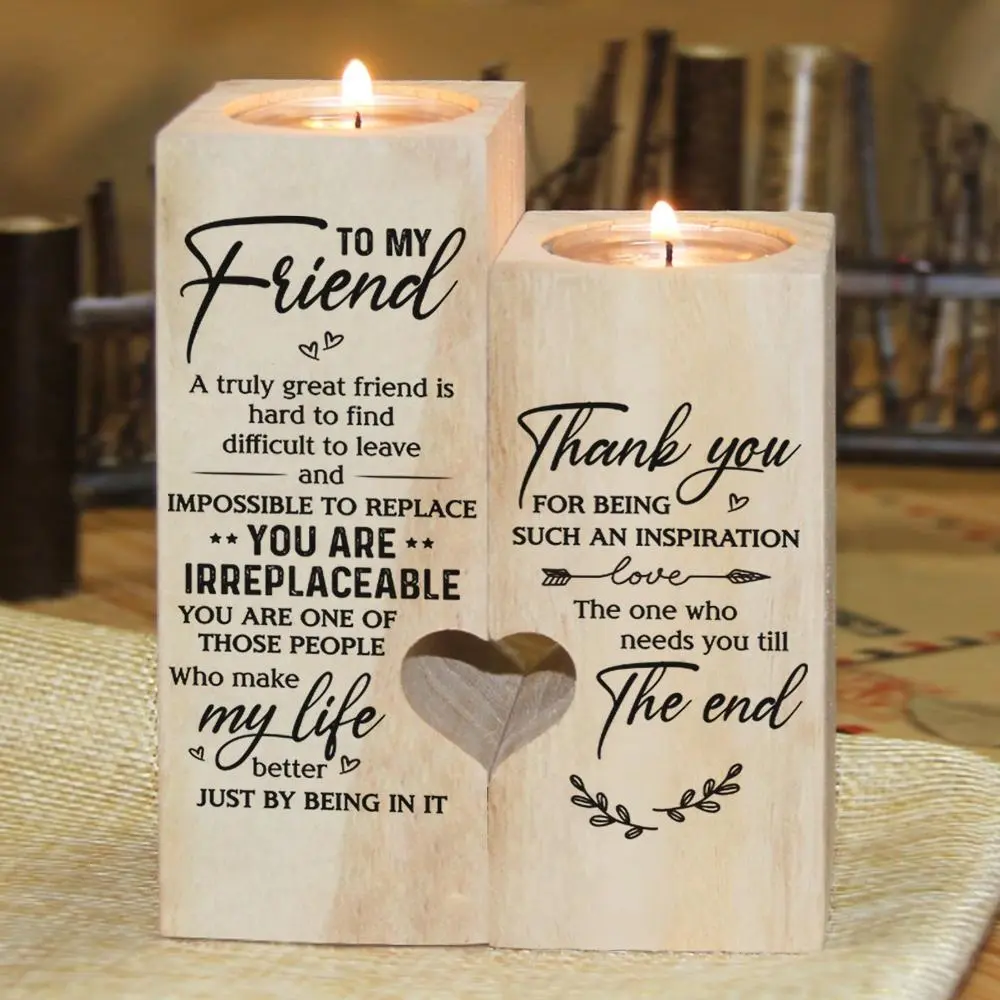 Heart Shaped Candlestick | Wooden