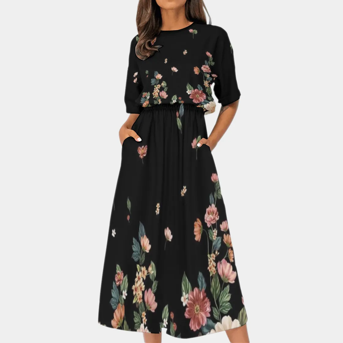 All-Over Print Women's Elastic Waist Dress