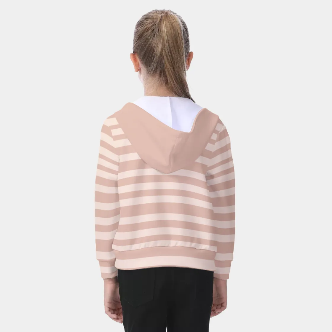 All-Over Print Kid's Zip-up Hoodie With Patch Pocket