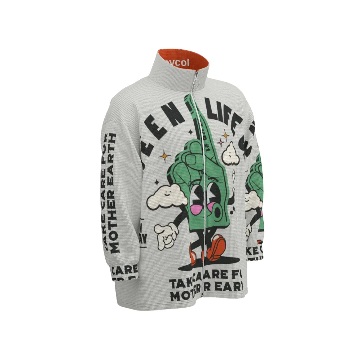 All-Over Print Unisex Stand Collar Zipped Jacket