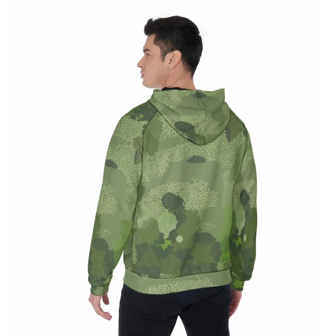 All-Over Print Men's Raglan Zip Up Hoodie