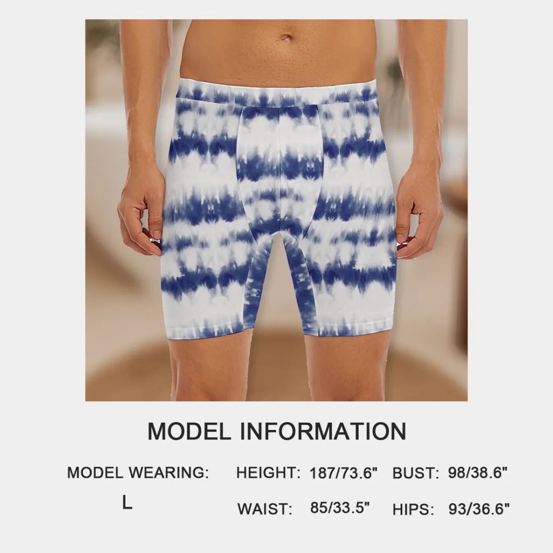 All-Over Print Men's Long Boxer Briefs