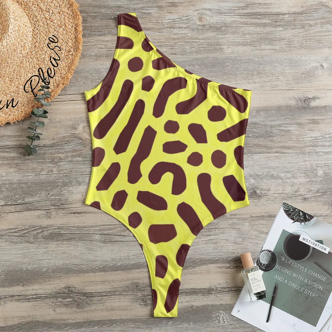 All-Over Print Women's One-Shoulder Bodysuit