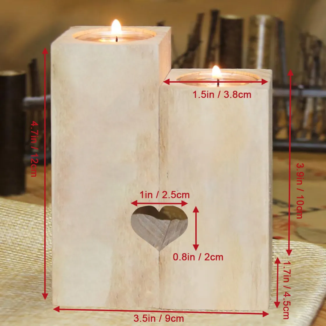 Heart Shaped Candlestick | Wooden