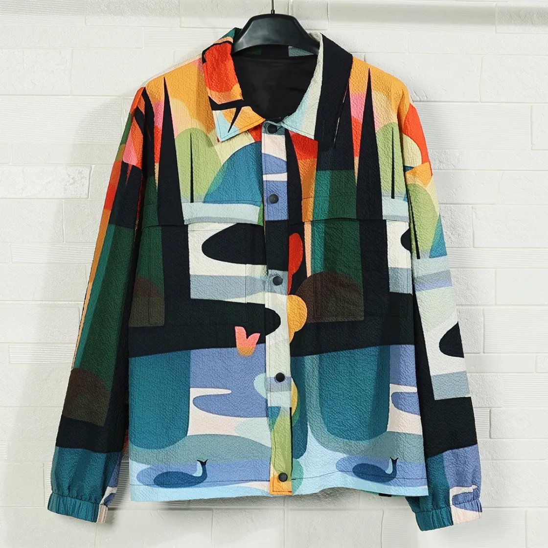 All-Over Print Men's Casual Lapel Jacket