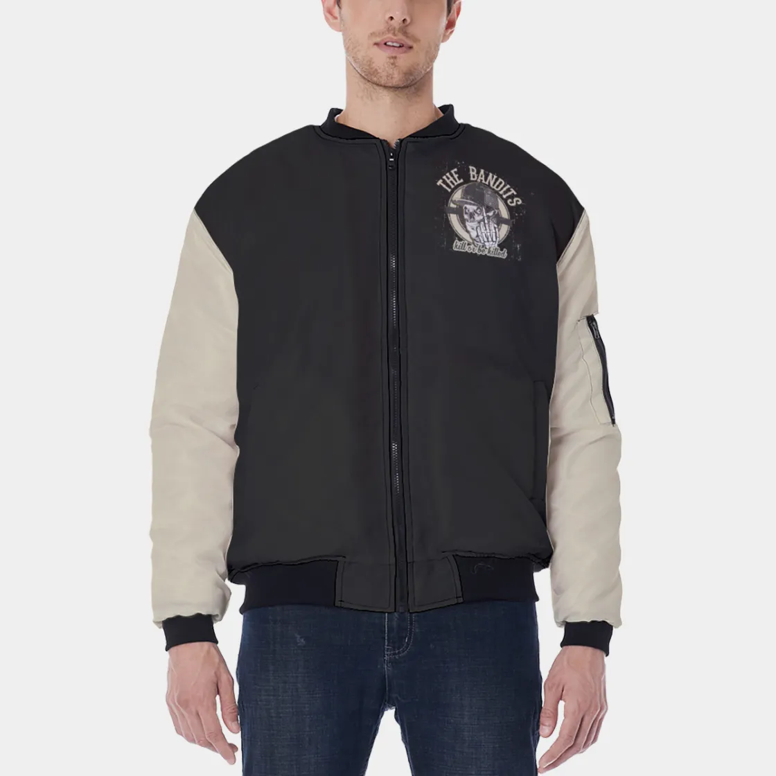 All-Over Print Men's Jacket With Sleeve Pocket