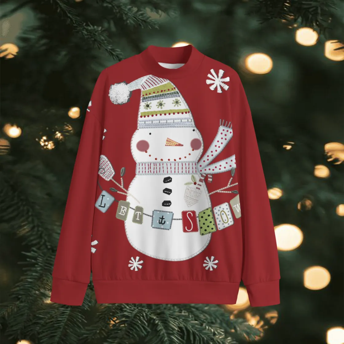 All-Over Print Unisex Mid-high Collar Drop Shoulder Sweatshirt