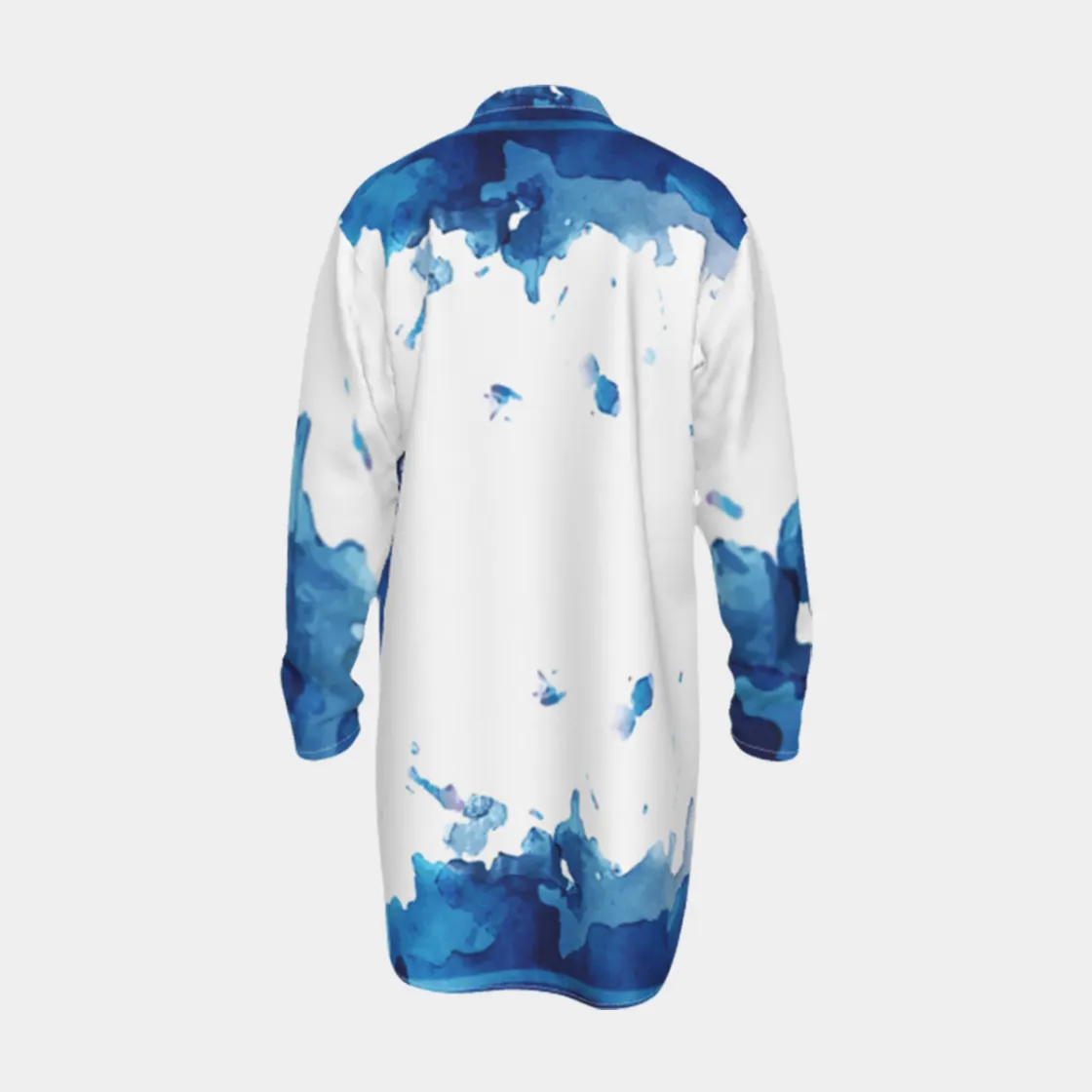 All-Over Print Men's Stand-up Collar Long Shirt