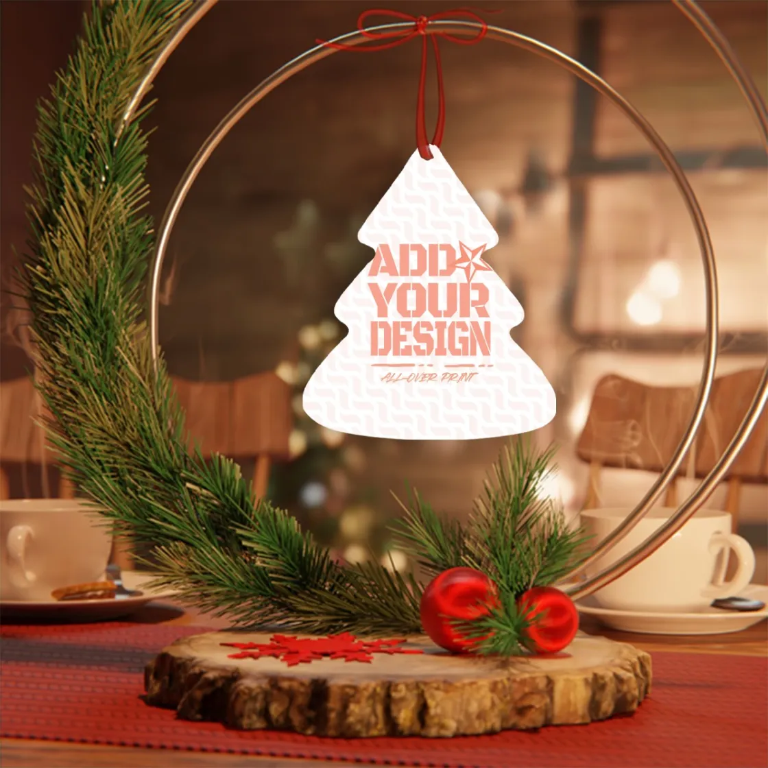 Christmas Tree Shaped Aluminum Pendant
