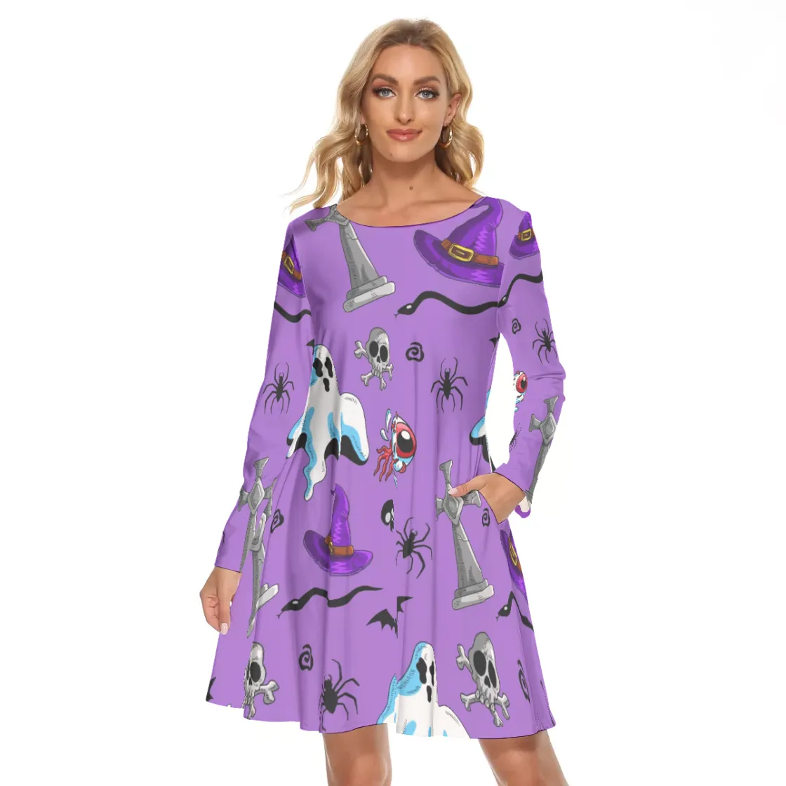 All-Over Print Women's Crew Neck Dress