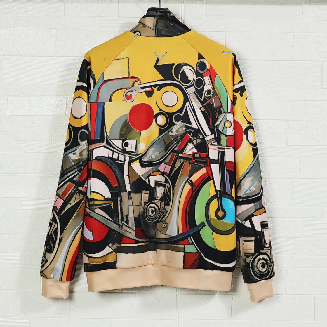All-Over Print Unisex Stand Collar Black Lining Jacket