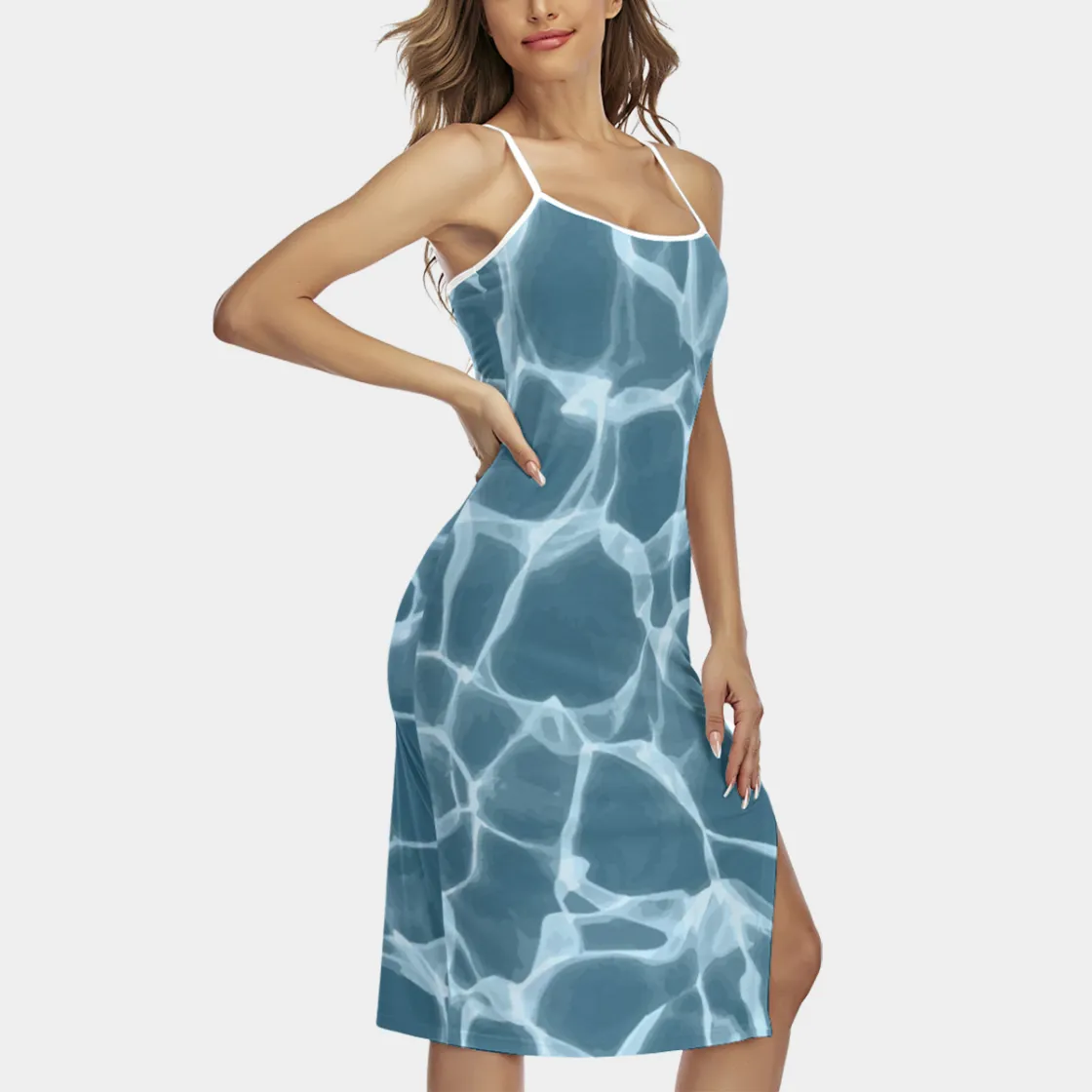 All-Over Print Women's Back Cross Cami Dress