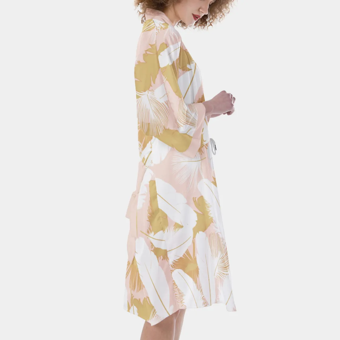 All-Over Print Women's Satin Kimono Robe