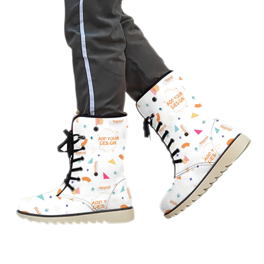 All-Over Print Men's Plush Boots