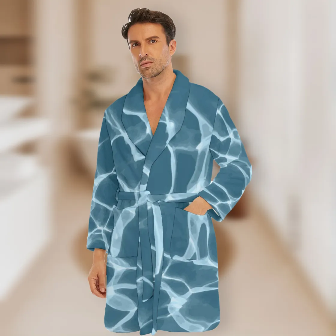 All-Over Print Men's Borg Fleece Robe