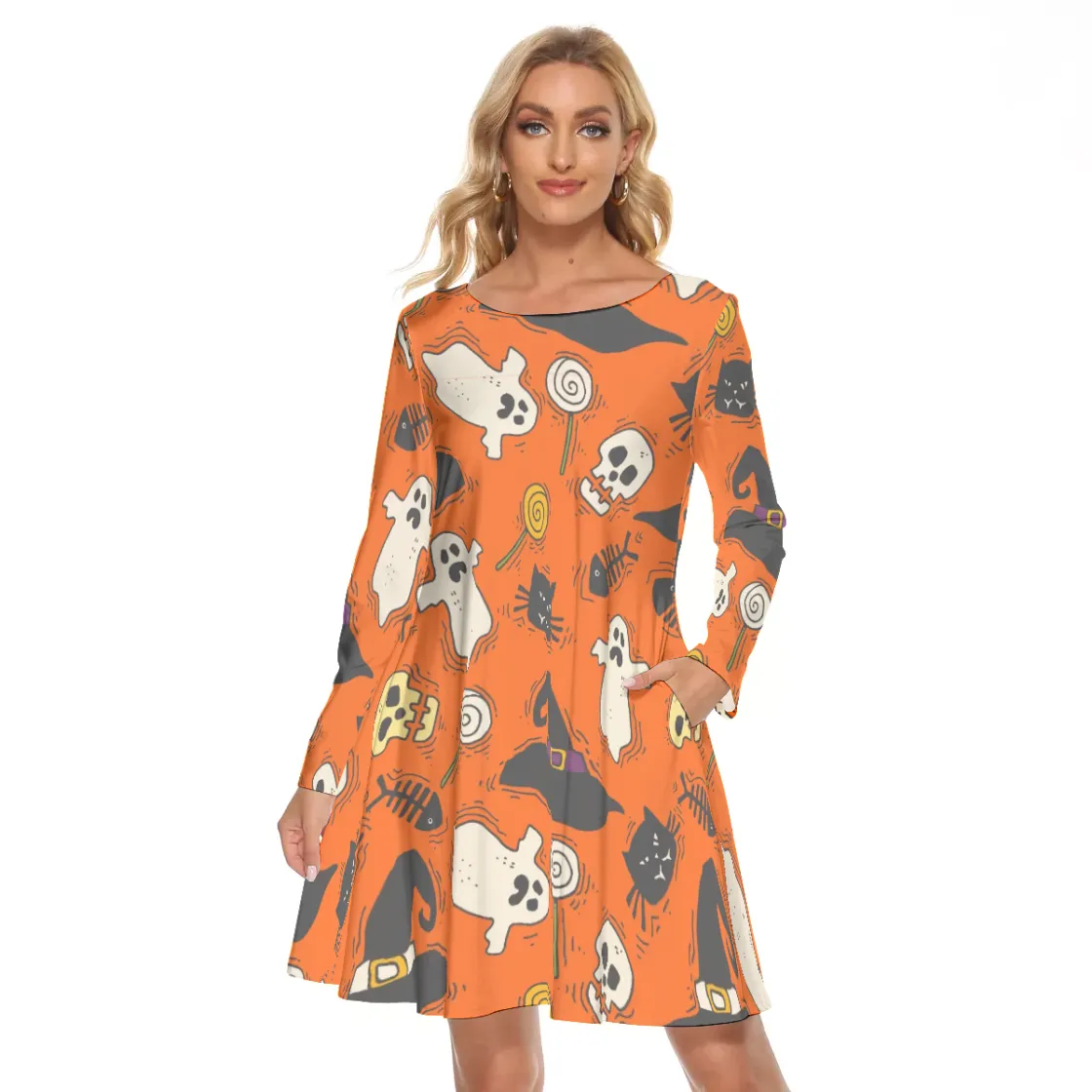 All-Over Print Women's Crew Neck Dress