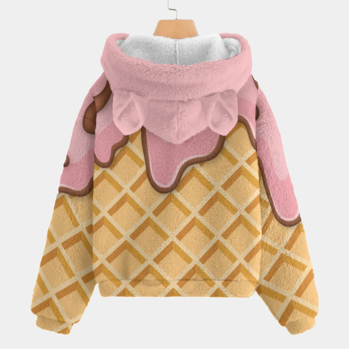 All-Over Print Kid’s Borg Fleece Sweatshirt With Ear