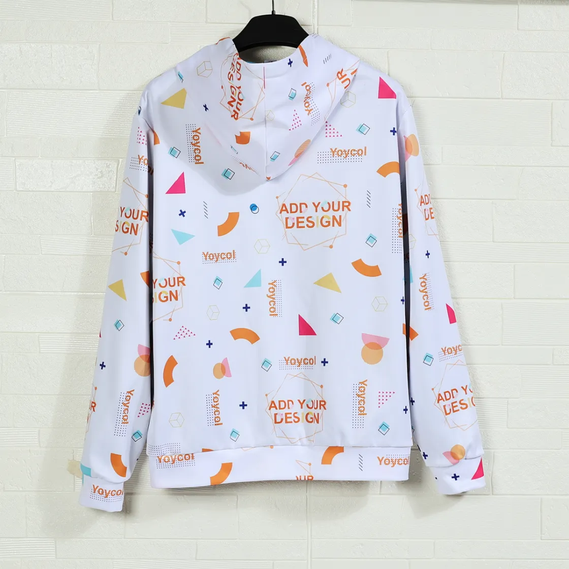 All-Over Print Unisex Zipper Hoodie With Black Lining