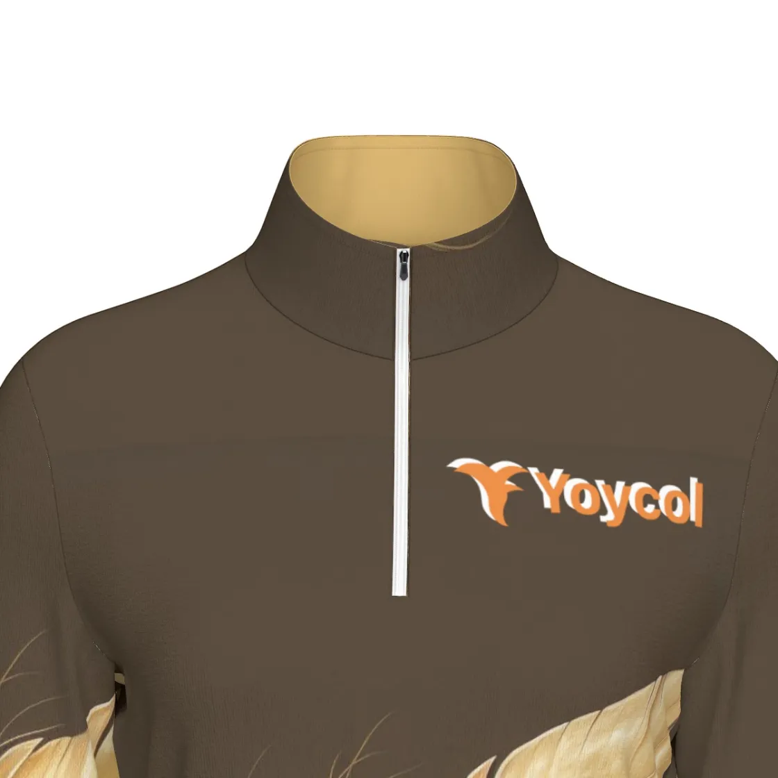 All-Over Print Women's Sports Collar Jersey With Long Sleeve| Interlock