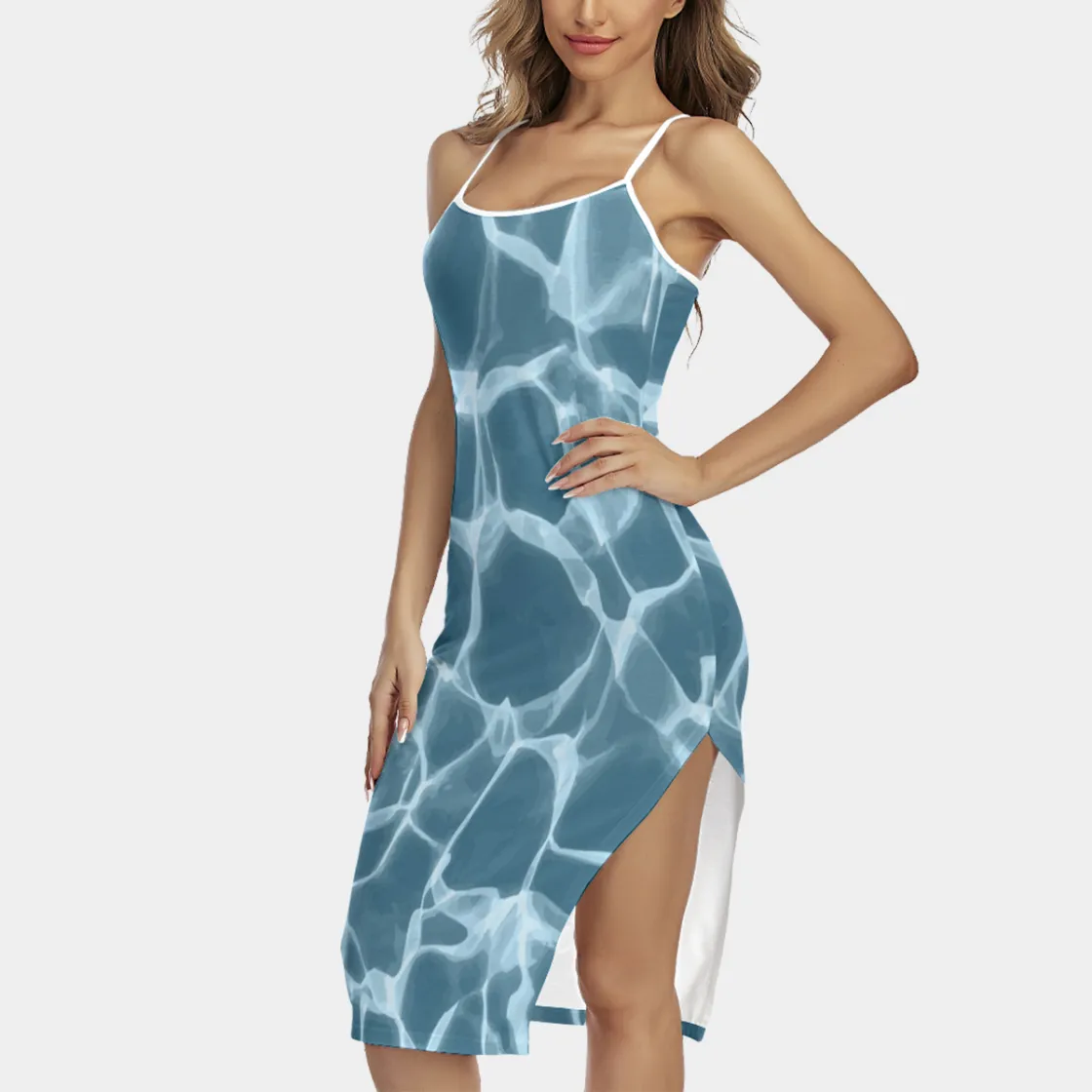 All-Over Print Women's Back Cross Cami Dress