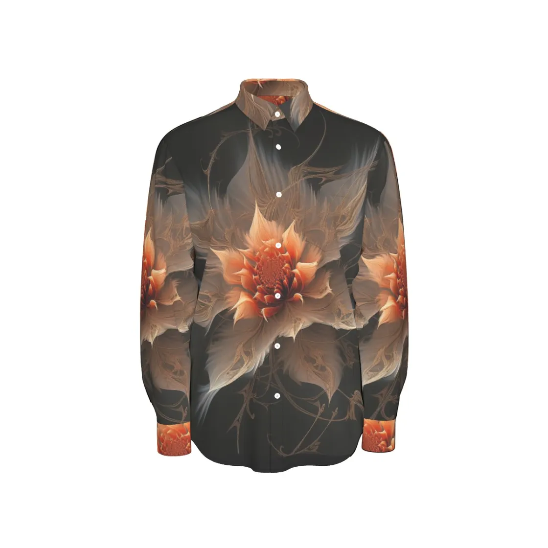 All-Over Print Men's Long Sleeve Shirt | 115GSM Cotton poplin