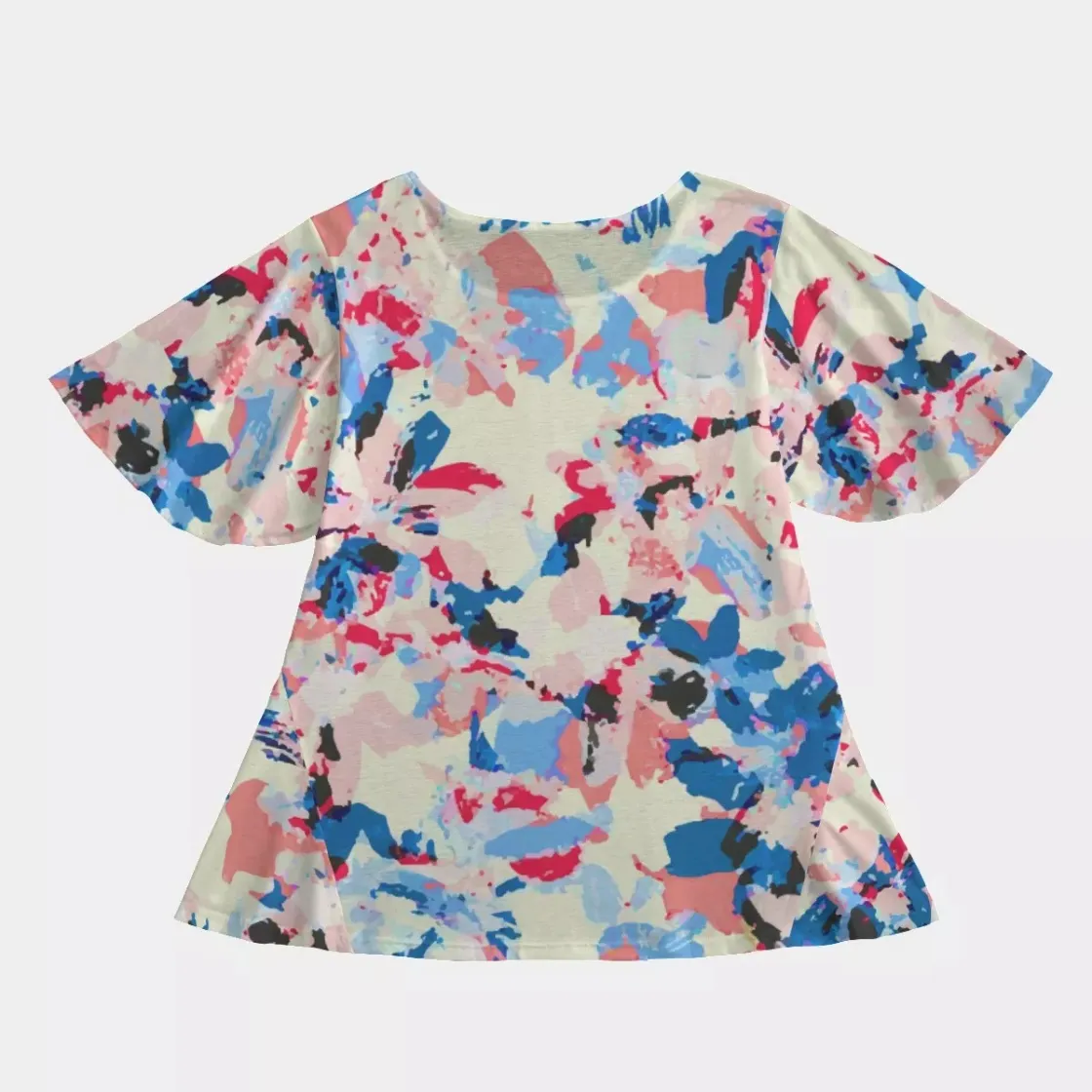 All-Over Print Women's Round Neck T-shirt With Short Sleeve