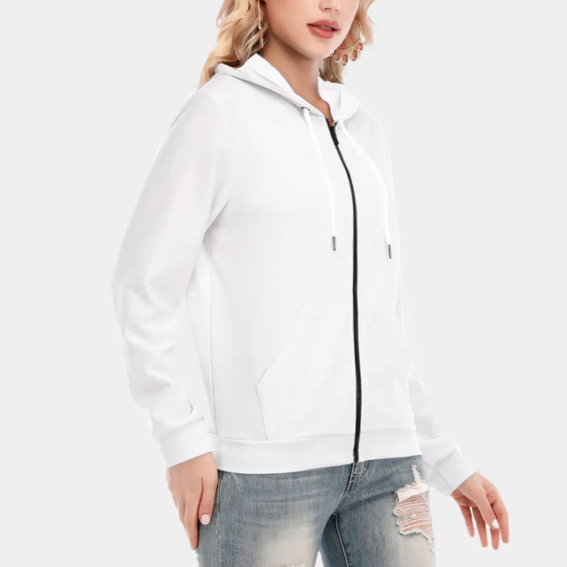 All-Over Print Women's Hoodie With Zipper
