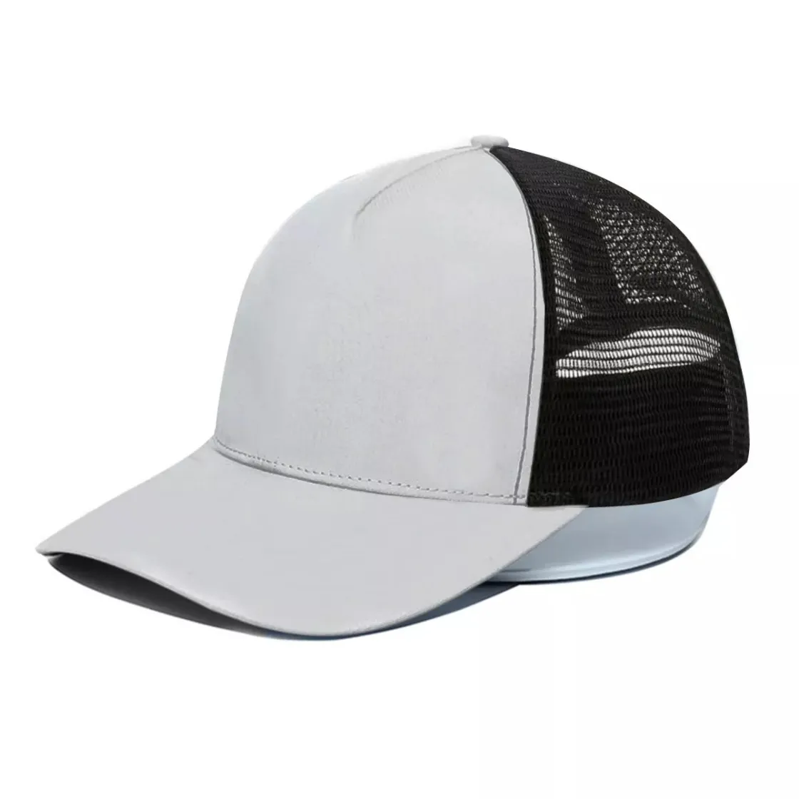 Unisex Trucker Hat With Black Half-mesh