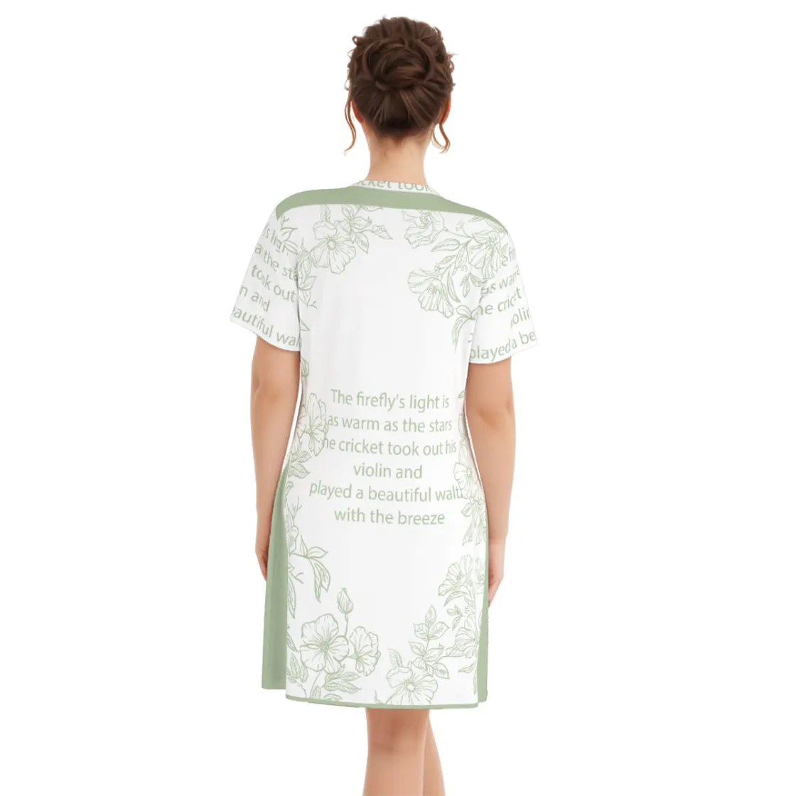 All-Over Print Women's V Neck Dress|180GSM Cotton