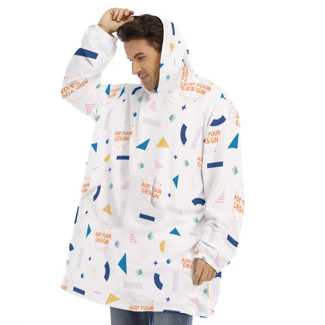 All-Over Print Unisex Sherpa Fleece Hoodie Blanket