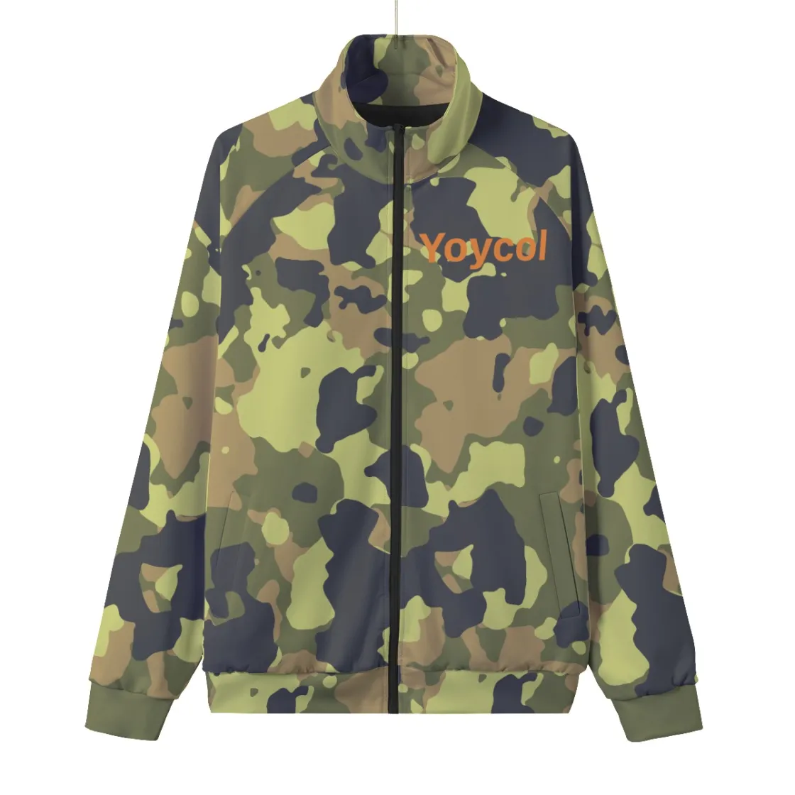 All-Over Print Unisex Stand Collar Black Lining Jacket