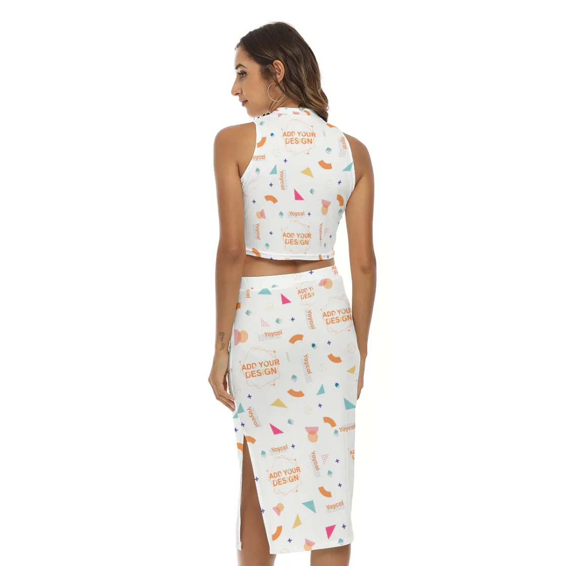 All-Over Print Women's Tank Top & Split High Skirt Set