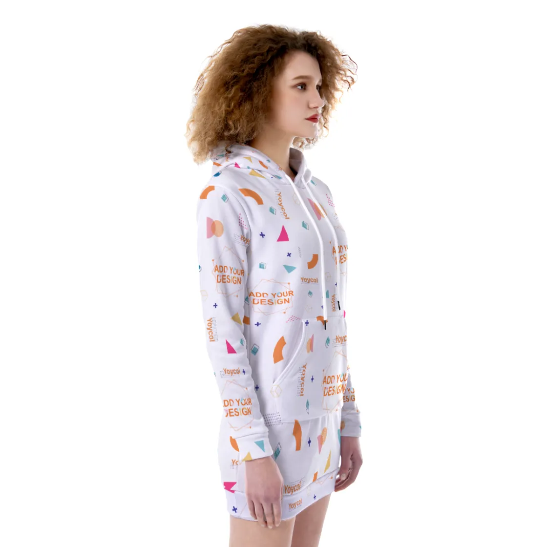All-Over Print Women's Heavy Fleece Long Hoodie