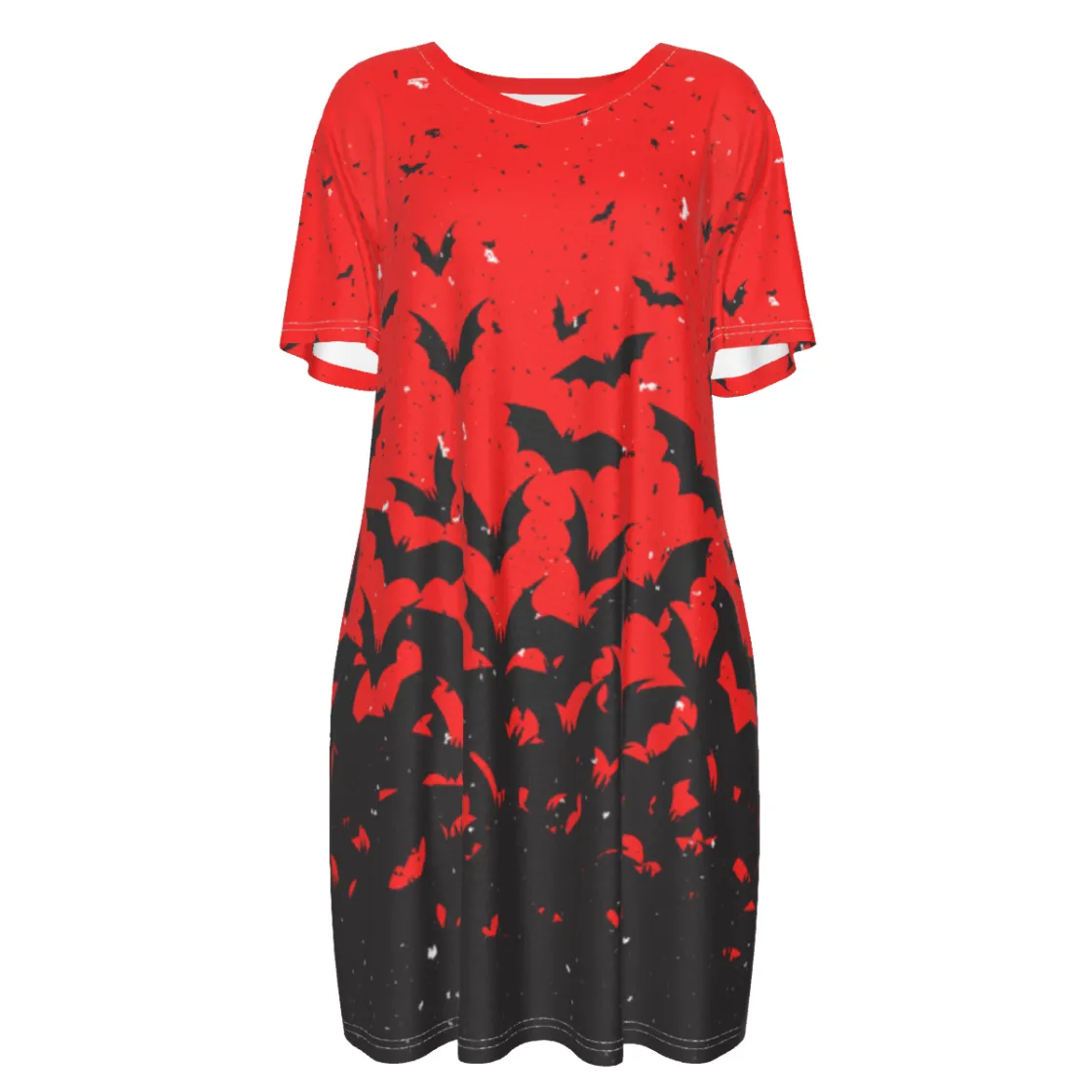 All-Over Print Women's Short Sleeve Waist Dress
