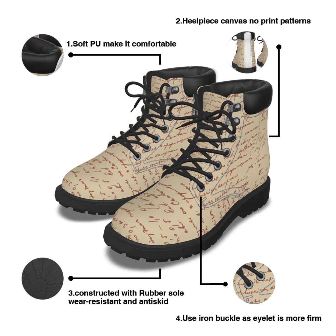 All-Over Print Men's Short Boots