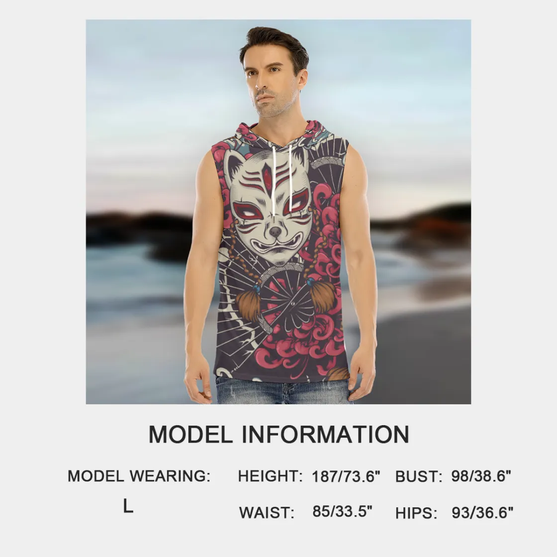 All-Over Print Men's Tank Hooded Vest