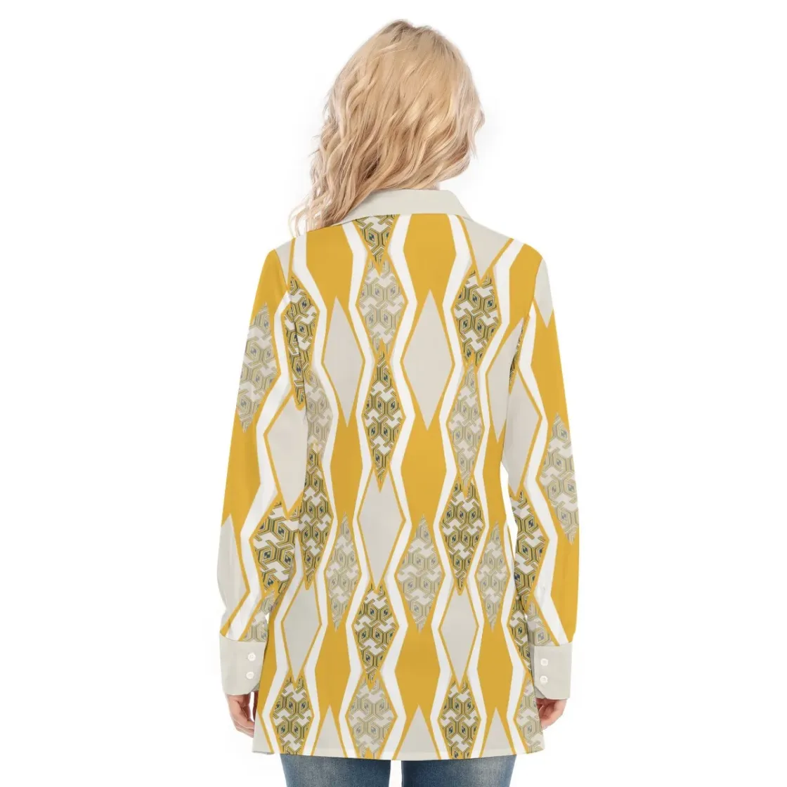 All-Over Print Women's Long Shirt |115GSM Cotton poplin